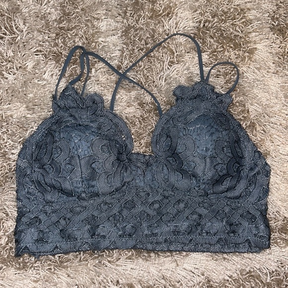 Dusty Blue Bralette with Removable Pads - Picture 1 of 2